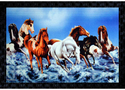 pic Lucky Seven Horses Hd janki lucky seven 7 white running horses vastu wall painting canvas 14 inch x 20 inch painting