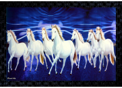 53 Off On Janki Lucky Seven 7 White Running Horses Vastu Wall