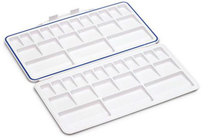 

Isomars Plastic 42 Paint Wells Palettes with Lid(Set of 1, White)