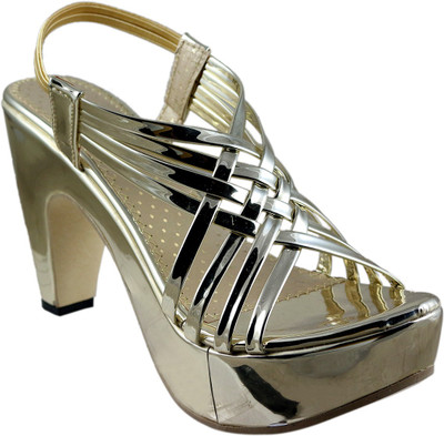 

Mega Steps Women Gold Heels