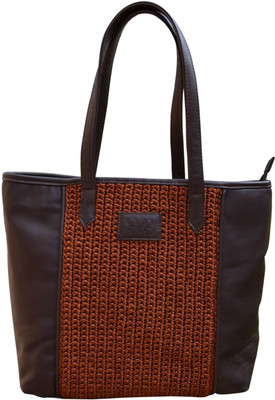 

Wabasta Women Casual Brown, Black PU, Polyester Tote, Black;brown