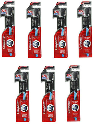 

Colgate Slim Charcoal Infused Bristles for Deep Cleaning Pack of 6+1 Pcs Soft Toothbrush(Pack of 7)