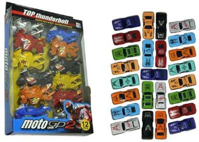 

Mahvi Toys Metal Force Car Set (25Pcs) & Bike Pullback Friction Bike (12 Pcs)(Multicolor)