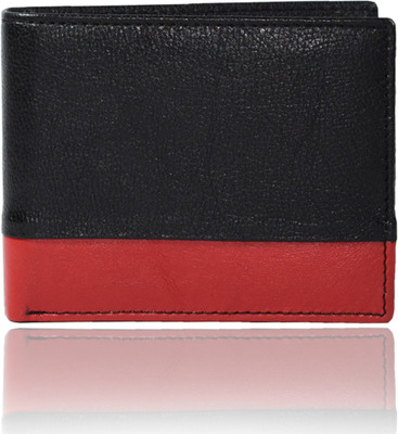 

Bizarre Kraftz Men Black Genuine Leather Wallet(6 Card Slots), Black;red