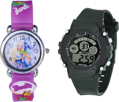VITREND ™ Barbie Analog-Sports 7 Back Lights-WR 30 m Digital Combo ( sent as per available colour) New Watch  - For Boys & Girls   Watches  (Vitrend)