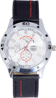 

EDMOND ANALOG WATCH FOR MEN WITH WHITE DIAL AND BLACK STRAP ED-005 Watch - For Men