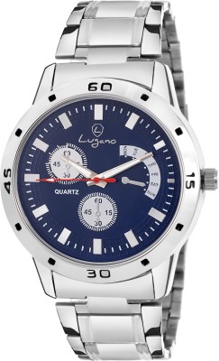 Lugano LG 1090 Blue Dial Dummy Chronograph Pattern Watch  - For Men   Watches  (Lugano)