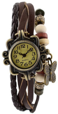 View Brosis Deal Vintage Leather Analogue Brown Butterfly Bracelet Watch Watch  - For Girls Wrist Watches Price Online(brosis deal)