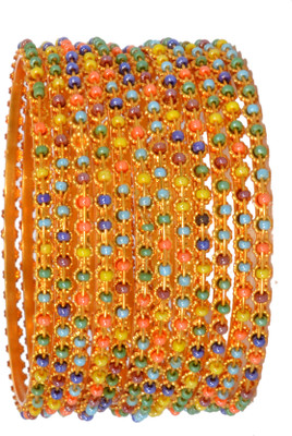 Kanishk Creations Alloy Gold-plated Bangle Set(Pack of 12)