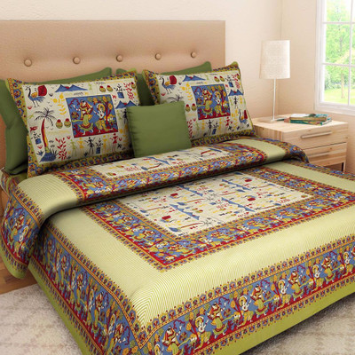 

Saba Dream Collection 200 TC Cotton Double King Printed Bedsheet(Pack of 1, Multicolor)