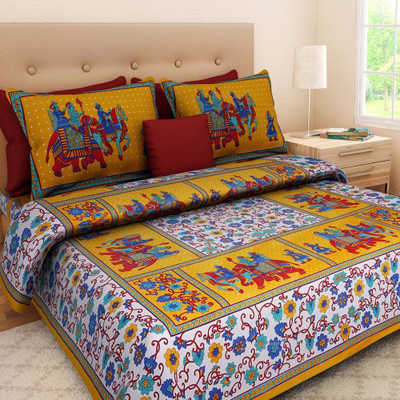 

Saba Dream Collection 200 TC Cotton Double King Printed Bedsheet(Pack of 1, Multicolor)
