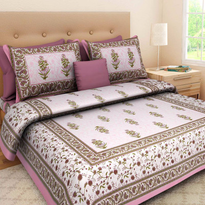 

Saba Dream Collection 200 TC Cotton Double King Printed Bedsheet(Pack of 1, Multicolor)