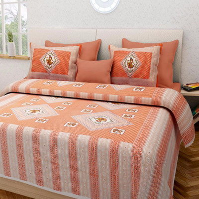 

Saba Dream Collection 200 TC Cotton Double King Printed Bedsheet(Pack of 1, Multicolor)