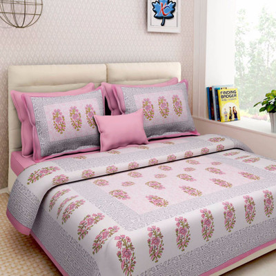 

Saba Dream Collection 200 TC Cotton Double King Printed Bedsheet(Pack of 1, Multicolor)