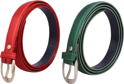 

styles creation Women Formal, Party Red, Green Artificial Leather Belt, Green;red