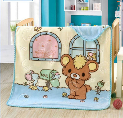 

Baskety Cartoon  Crib Baby Blanket(Cotton, BLUETEDDY KIDS