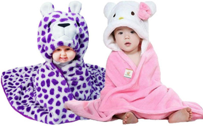 

BRANDONN Animal  Hooded Baby Blanket(Fur, Purple, Pink, Pink;purple