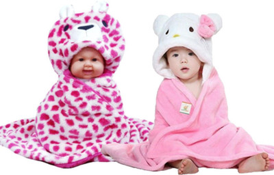 

BRANDONN Animal  Hooded Baby Blanket(Fur, RANI, Pink, Pink;rani