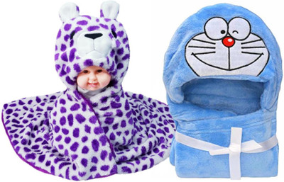 

BRANDONN Animal  Hooded Baby Blanket(Fur, Purple, Blue, Blue;purple