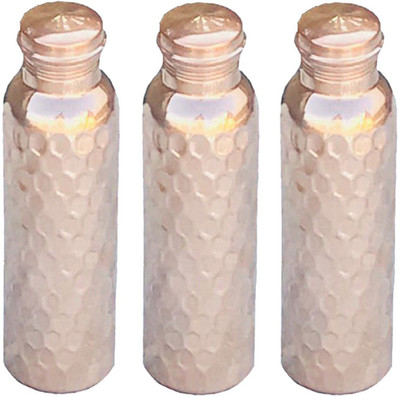 KUBER INDUSTRIES 1000 ml Copper Bottle(Pack of 3, Brown)