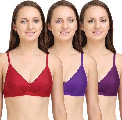 BodyCare Perfect Coverage Bra Women Full Coverage Non Padded Bra(Purple, Red, Brown)