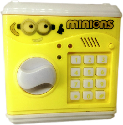 

Funlaro Money Safe for Kids, Atm machine cum Piggy Savings Bank for Kids with Electronic Lock Coin Bank in minions print (Yellow) Coin Bank(Yellow)