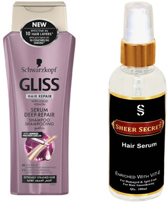 

Schwarzkopf DEEP REPAIR SHAMPOO 250ML with SHEER SECRET SERUM 100ML(Set of 2)