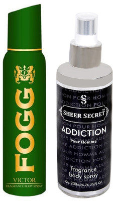 

Fogg VICTOR 150 ML with ADDICTION MEN BODY MIST 200 ML(Set of 2)