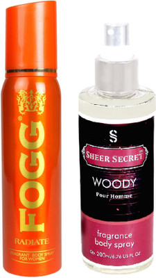 

Fogg RADIATE 150 ML with WOODY MEN BODY MIST 200 ML(Set of 2)