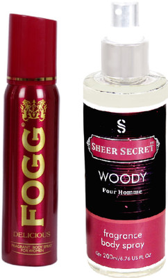

Fogg DELICIOUS 150 ML with WOODY MEN BODY MIST 200 ML(Set of 2)