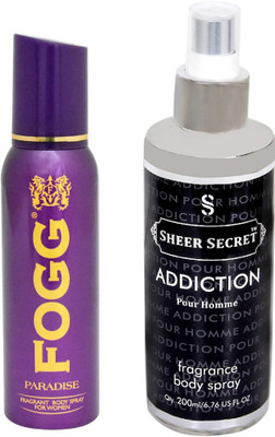 

Fogg PARADISE 150 ML with ADDICTION MEN BODY MIST 200 ML(Set of 2)