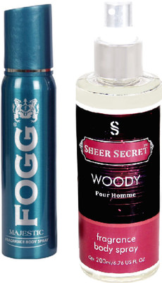 

Fogg MAJESTIC 150 ML with WOODY MEN BODY MIST 200 ML(Set of 2)