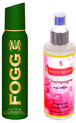 

Fogg VICTOR 150 ML with CHAMPAGNE WOMEN BODY MIST 200 ML(Set of 2)