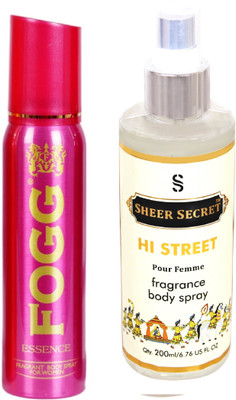 

Fogg ESSENCE 150 ML with HI STREET WOMEN BODY MIST 200 ML(Set of 2)
