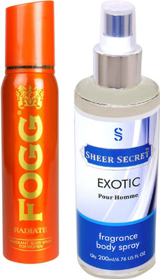 

Fogg RADIATE 150 ML with EXOTIC MEN BODY MIST 200 ML(Set of 2)