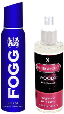 

Fogg ROYAL 150 ML with WOODY MEN BODY MIST 200 ML(Set of 2)