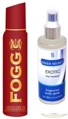 

Fogg MONARCH 150 ML with EXOTIC MEN BODY MIST 200 ML(Set of 2)