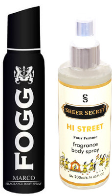 

Fogg MARCO 150 ML with HI STREET WOMEN BODY MIST 200 ML(Set of 2)