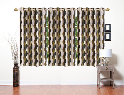 

Stella Creations 154 cm (5 ft) Polyester Window Curtain (Pack Of 3)(Printed, Green)