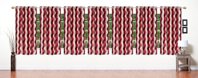 

Stella Creations 154 cm (5 ft) Polyester Window Curtain (Pack Of 7)(Printed, Maroon)