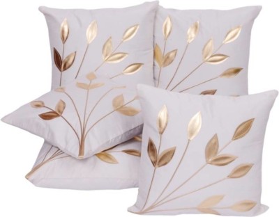 Desi Hault Polyester Cushions Cover(Pack of 5, 40 cm*40 cm, White)