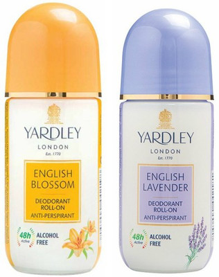 Yardley London 1 English Blossom and 1 English Lavender Deodorant Roll-on - For Men & Women(Pack of 2) Deodorant Roll-on - For Men & Women(100 ml, Pack of 2) available at flipkart for Rs.340