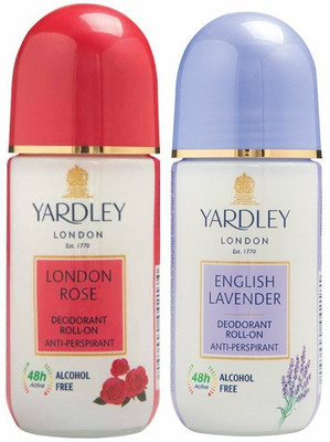 Yardley London 1 London Rose and 1 English Lavender Deodorant Roll-on - For Men & Women(Pack of 2) Deodorant Roll-on - For Men & Women(100 ml, Pack of 2) available at flipkart for Rs.323