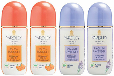 

Yardley London 2 Royal Bouquet and 2 English Lavender Deodorant Roll-on - For Men & Women(Pack of 4) Deodorant Roll-on - For Men & Women(200 ml, Pack of 4)