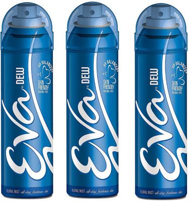 

EVA Dew Deodorant Spray Combo Pack of 3 (125ML each) Deodorant Spray - For Women(375 ml, Pack of 3)