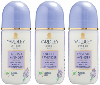

Yardley London 3 English Lavender Deodorant Roll-on - For Men & Women(Pack of 3) Deodorant Roll-on - For Men & Women(150 ml, Pack of 3)
