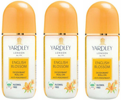 

Yardley London 3 English Blossom Deodorant Roll-on - For Men & Women(Pack of 3) Deodorant Roll-on - For Men & Women(150 ml, Pack of 3)