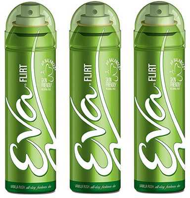 

EVA Flirt Deodorant Spray Combo Pack of 3 (125ML each) Deodorant Spray - For Women(375 ml, Pack of 3)