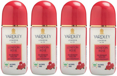 

Yardley London 4 London Rose Deodorant Roll-on - For Men & Women(Pack of 4) Deodorant Roll-on - For Men & Women(200 ml, Pack of 4)