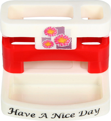 

Fab Handicraft 3 Compartments Plastic Pen Stand(Multicolor)